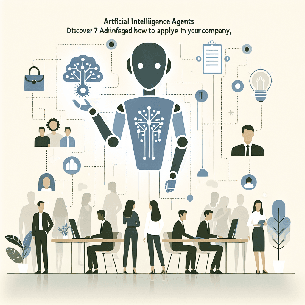 Ilustração representando o conteúdo do artigo Agentes de Inteligência Artificial: Descubra 7 Vantagens e Como Aplicar na Sua Empresa