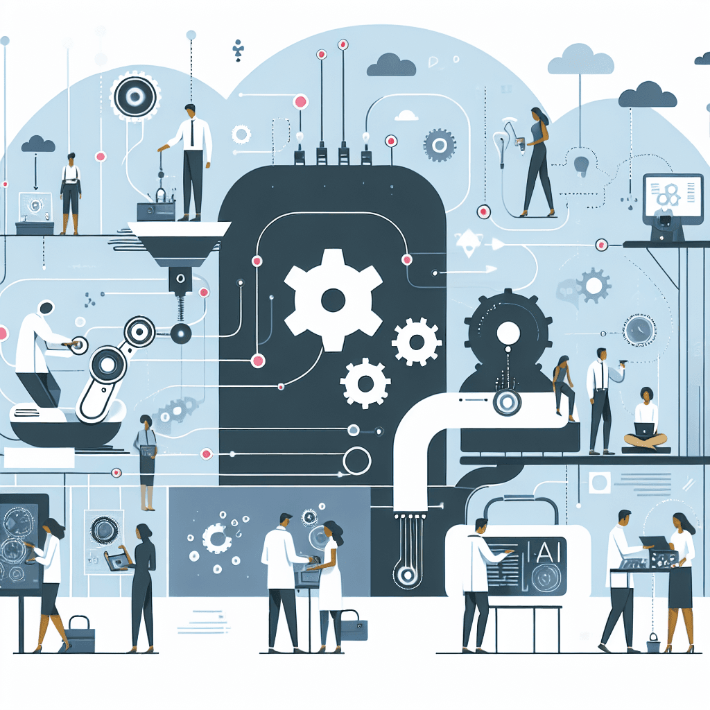 Ilustração representando o conteúdo do artigo Automação de Processos com IA: 7 Passos para Empresas de Alto Desempenho