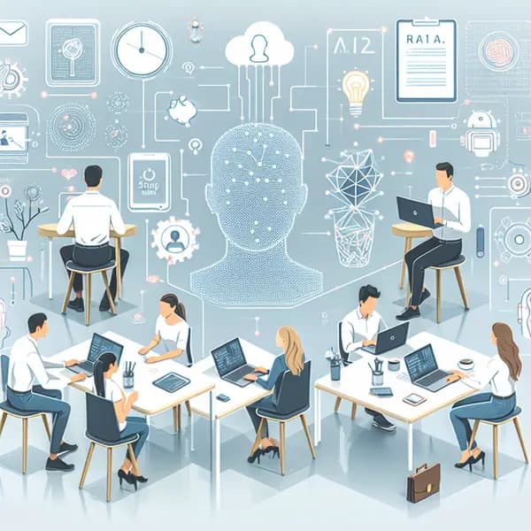 Ilustração representando o conteúdo do artigo Como Criar Inteligência Artificial na Empresa: 7 Passos, Exemplos Reais e Soluções para Desafios