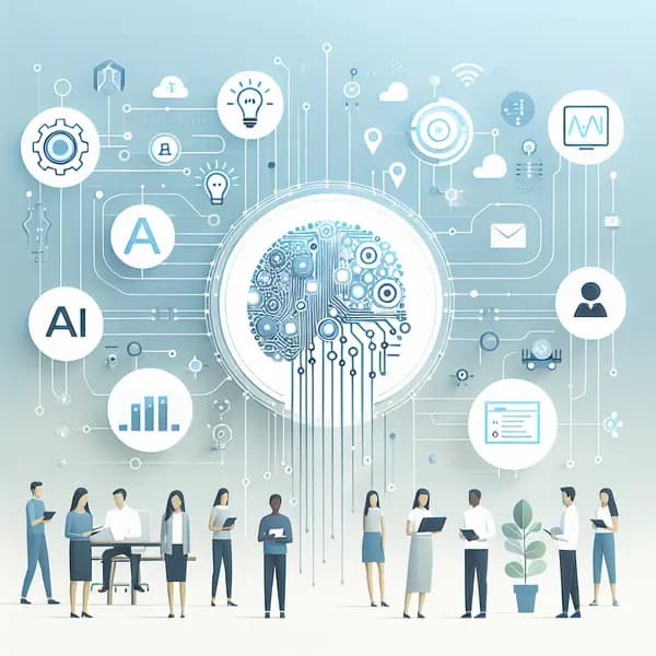 Ilustração representando o conteúdo do artigo Como Fazer Inteligência Artificial na Empresa: Guia Prático, Aplicações e Resultados Reais