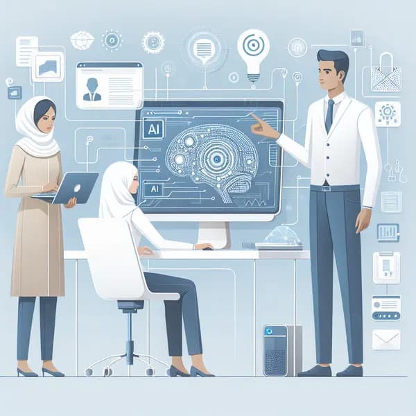 Ilustração representando o conteúdo do artigo Como a Inteligência Artificial Revoluciona Empresas: Descubra 7 Aplicações Essenciais e Passos para Implementar