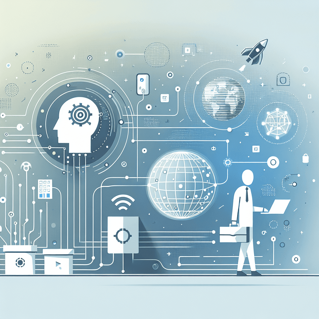 Ilustração representando o conteúdo do artigo Desbloqueando o Potencial da Inteligência Artificial no Setor Empresarial: Vantagens, Desafios e Como Implementar