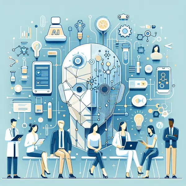 Ilustração representando o conteúdo do artigo Descubra Como a Inteligência Artificial Revoluciona a Descoberta de Medicamentos: Exemplos Reais e Estratégias para Empresas