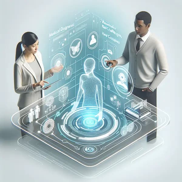 Ilustração representando o conteúdo do artigo Diagnóstico Médico com IA: 7 Benefícios, Desafios Reais e Como Empresas Podem Avançar