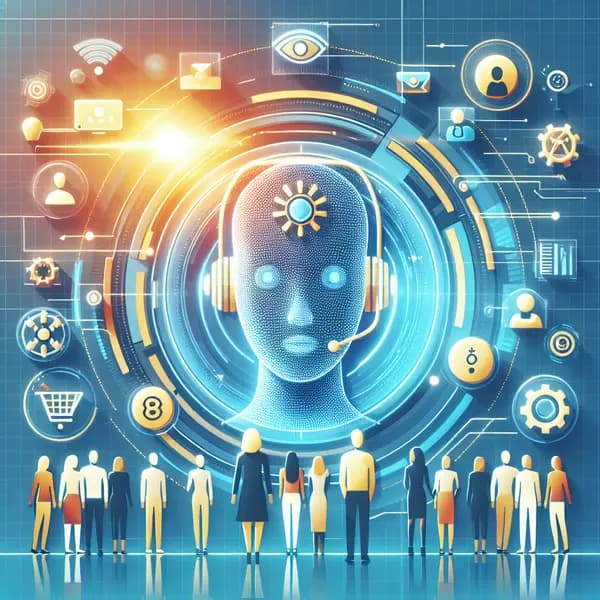 Ilustração representando o conteúdo do artigo Inteligência Artificial no Atendimento ao Cliente: 7 Benefícios, Exemplos e Como Implementar Hoje