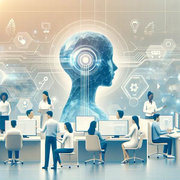 Ilustração representando o conteúdo do artigo Inteligência Artificial no Atendimento ao Cliente: 7 Vantagens e Como Implantar com Sucesso