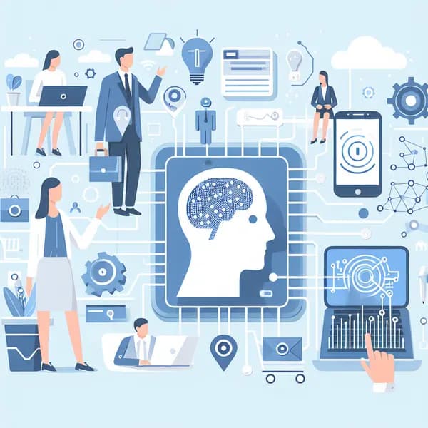 Ilustração representando o conteúdo do artigo Inteligência Artificial no E-commerce: 7 Estratégias para Aumentar Vendas e Reduzir Custos