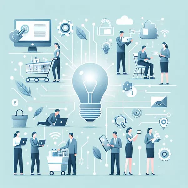 Ilustração representando o conteúdo do artigo Inteligência Artificial no E-commerce: 7 Vantagens Práticas, Exemplos e Como Transformar sua Loja Online