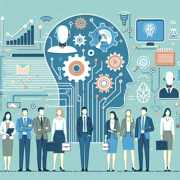 Ilustração representando o conteúdo do artigo Inteligência Artificial no Setor Empresarial: 7 Estratégias para Aumentar Competitividade e Inovação