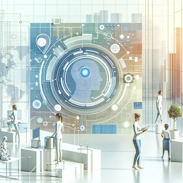 Ilustração representando o conteúdo do artigo Inteligência Artificial no Mundo Empresarial: 7 Passos Para Aplicar IA de Forma Prática e Lucrativa