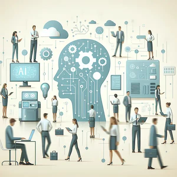 Ilustração representando o conteúdo do artigo Inteligência Artificial na Indústria: 7 Ferramentas Poderosas para Transformar Sua Empresa Agora