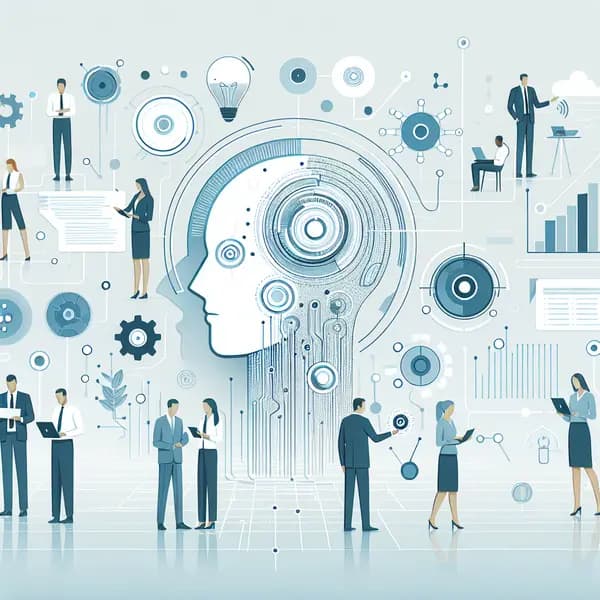 Ilustração representando o conteúdo do artigo Inteligência Artificial na Indústria: 7 Vantagens Competitivas e Como Aplicar com Sucesso