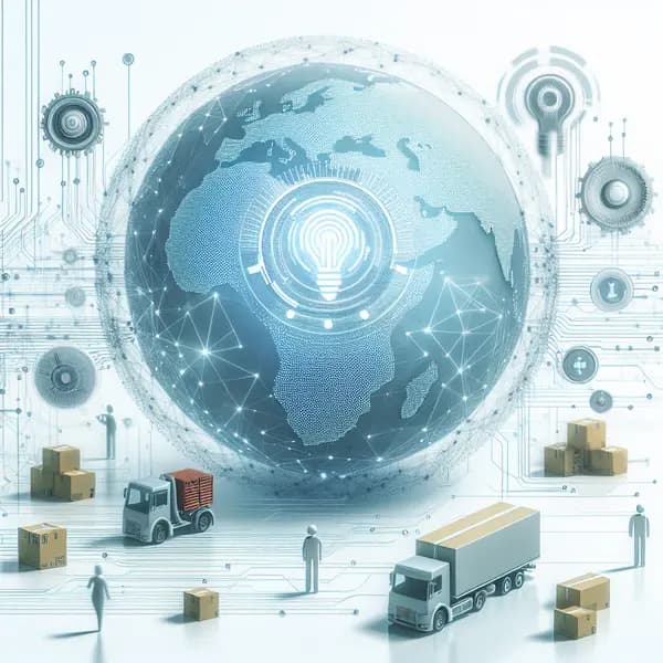 Ilustração representando o conteúdo do artigo Inteligência Artificial na Logística: 7 Benefícios Surpreendentes, Exemplos Reais e Como Aplicar no seu Negócio