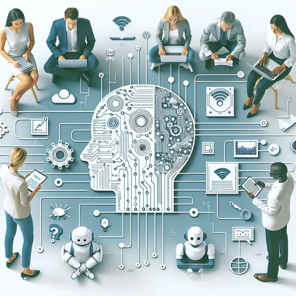 Ilustração representando o conteúdo do artigo Inteligência Artificial para Marketing Digital: 7 Ferramentas Revolucionárias e Como Aplicá-las com Sucesso