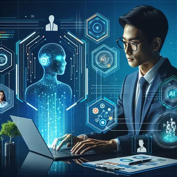 Ilustração representando o conteúdo do artigo Inteligência Artificial na Educação Corporativa: 7 Estratégias Eficazes para Alavancar seu Negócio