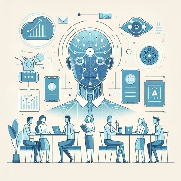 Ilustração representando o conteúdo do artigo Inteligência Artificial nas Empresas: 7 Passos para Transformação e Casos Reais de Sucesso