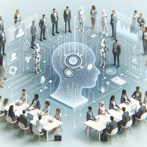 Ilustração representando o conteúdo do artigo Inteligência Artificial no RH: 7 Benefícios Reais para Transformar sua Gestão de Pessoas