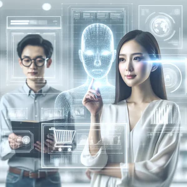 Ilustração representando o conteúdo do artigo Inteligência Artificial no Varejo: 7 Vantagens Estratégicas para Aumentar Vendas e Eficiência