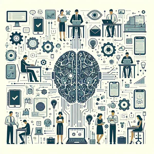 Ilustração representando o conteúdo do artigo Inteligência Artificial para Pequenas Empresas: 7 Benefícios Práticos e Como Implantar Rápido