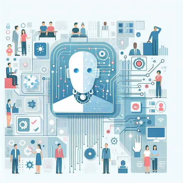 Ilustração representando o conteúdo do artigo Inteligência Artificial para RH: 7 Estratégias de Sucesso e Como Evitar os Maiores Desafios