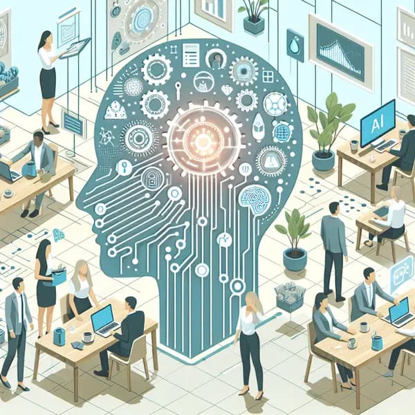 Ilustração representando o conteúdo do artigo Inteligência Artificial para Pequenas Empresas: 7 Estratégias Práticas para Crescer e Inovar em 2024