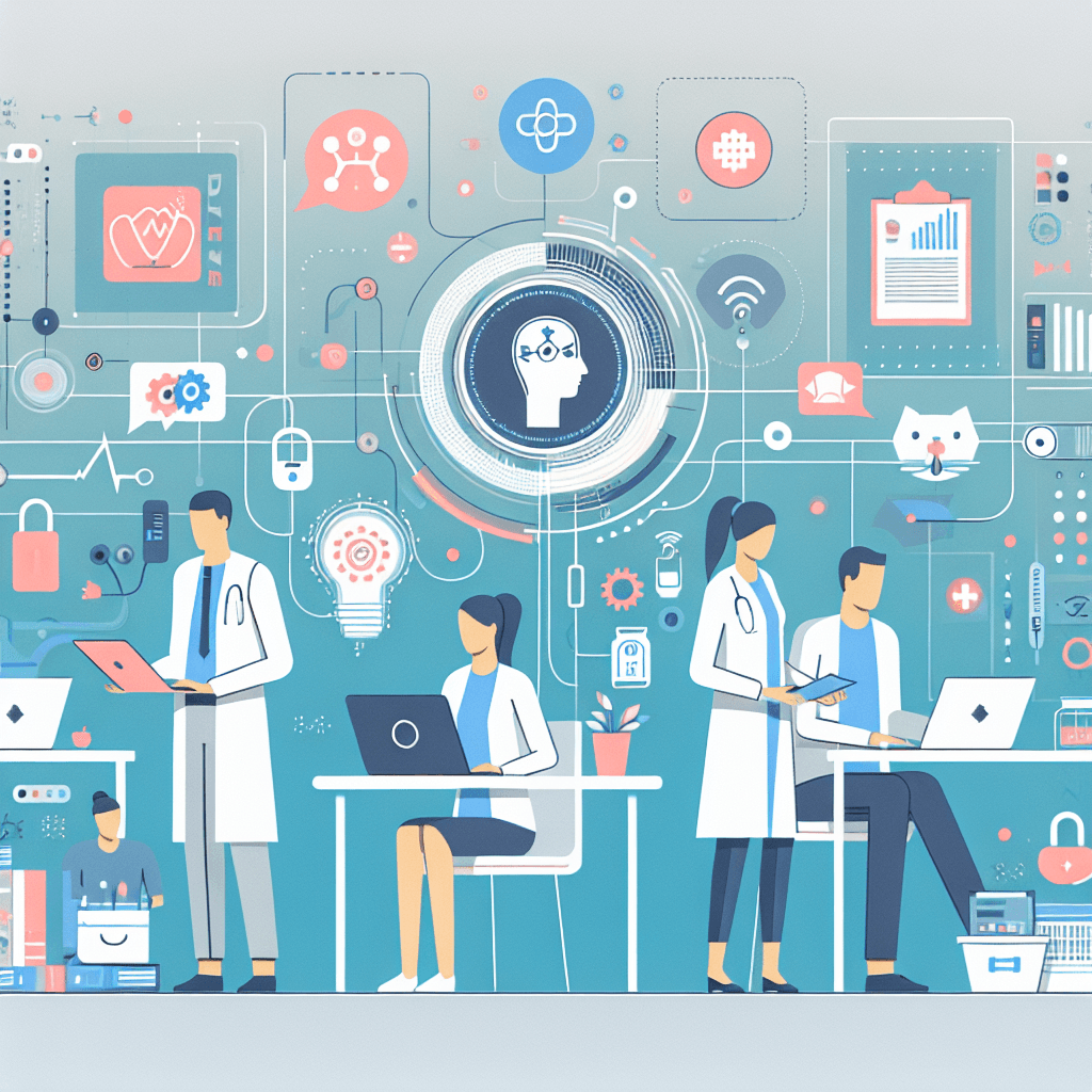 Ilustração representando o conteúdo do artigo Inteligência Artificial na Saúde: 7 Benefícios Reais e Como Aplicá-la com Segurança no Seu Negócio