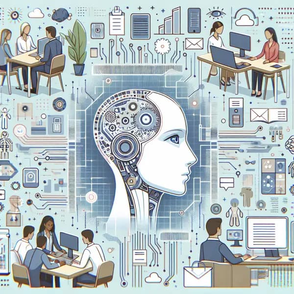 Ilustração representando o conteúdo do artigo Inteligência Artificial para Suporte Técnico: 7 Estratégias Práticas para Empresas Inovarem Agora