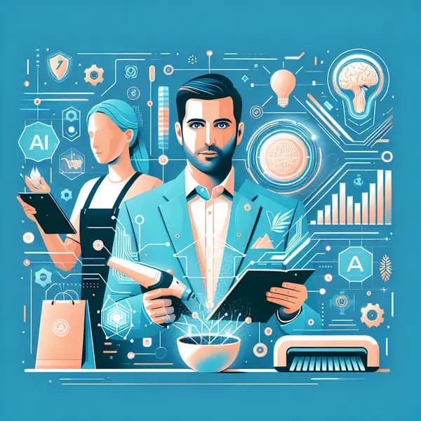 Ilustração representando o conteúdo do artigo Inteligência Artificial para Varejo: 7 Estratégias para Modernizar Resultados e Superar Desafios