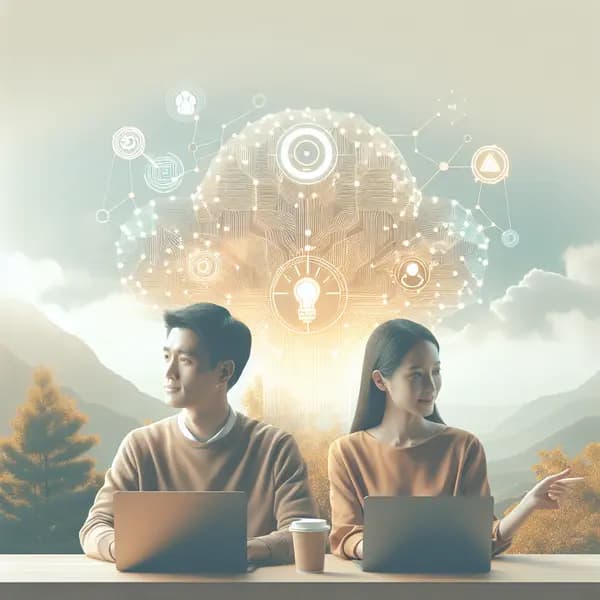 Ilustração representando o conteúdo do artigo Psicologia Cognitiva e IA: 7 Estratégias Para Revolucionar Empresas com Tecnologias Humanizadas