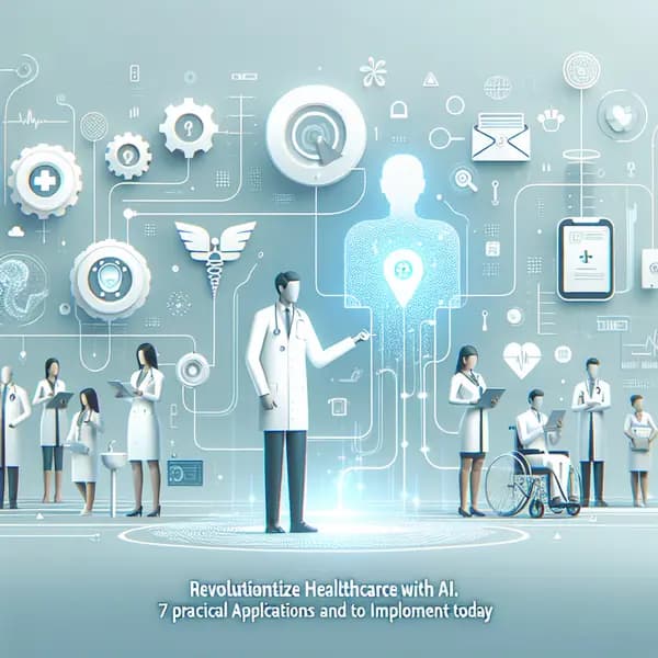 Ilustração representando o conteúdo do artigo Revolucione a Assistência Médica com IA: 7 Aplicações Práticas e Como Implementar Hoje
